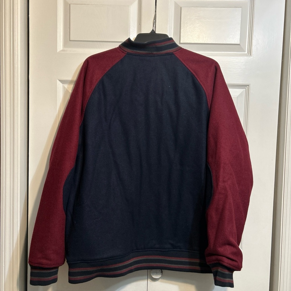 Born Fly Stadium Jacket Mens 2XL Blue Maroon Eagle Varsity Wool Bomber Crest - Picture 7 of 12